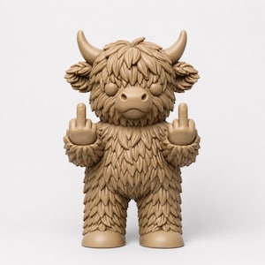 Höglandsko långfinger STL | Grumpy Farm Animal 3D-modell (digital nedladdning)