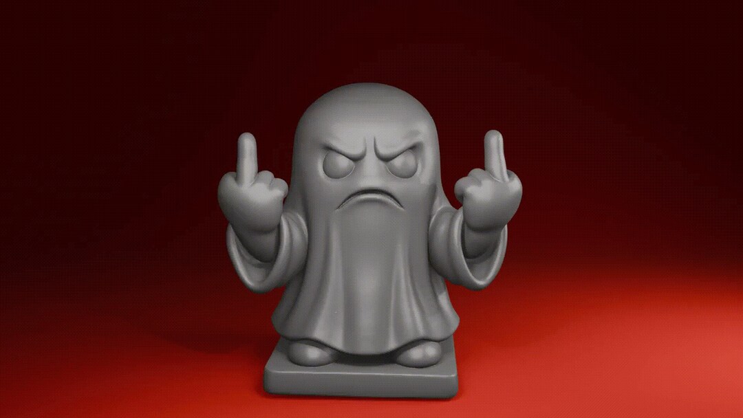 Middle Finger Ghost STL – Funny Rude Ghost Statue 3D Printable Model ...