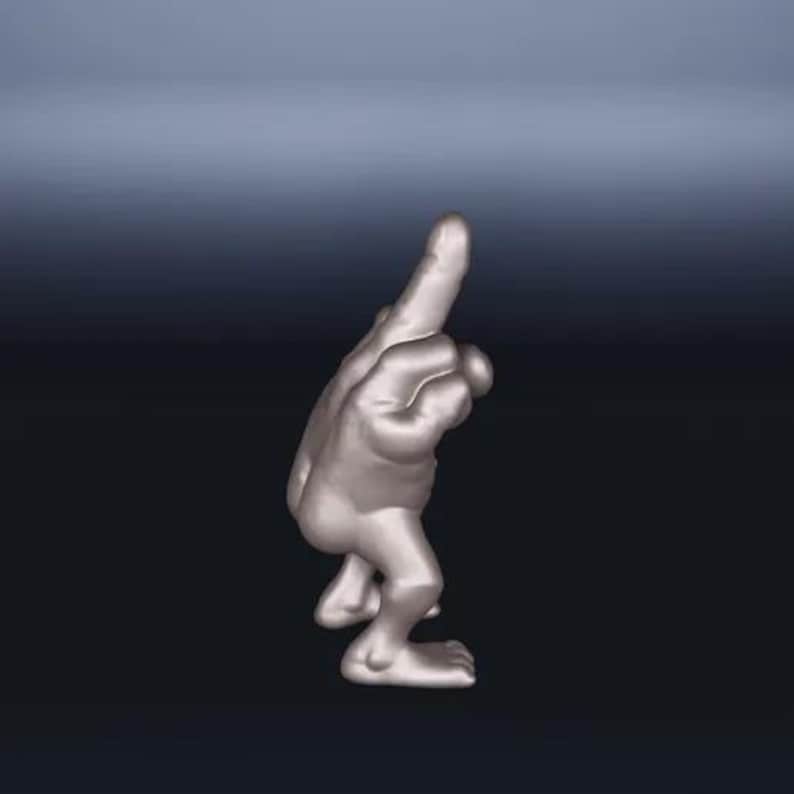 Funny Middle Finger Man STL File – Rude Gesture Figurine 3D Print Model ...
