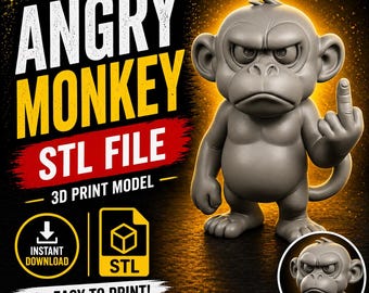 Angry Monkey Middle Finger – STL File for 3D Printing