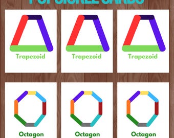 Actividad imprimible con formas de palitos de helado | Aprendizaje infantil inspirado en Montessori | Materiales imprimibles para preescolar y educación en casa