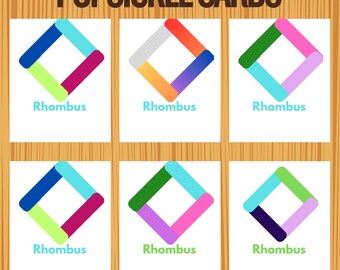 Actividad imprimible con formas de palitos de helado | Aprendizaje infantil inspirado en Montessori | Materiales imprimibles para preescolar y educación en casa