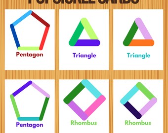 Actividad imprimible con formas de palitos de helado | Aprendizaje infantil inspirado en Montessori | Materiales imprimibles para preescolar y educación en casa