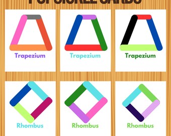 Actividad imprimible con formas de palitos de helado | Aprendizaje infantil inspirado en Montessori | Materiales imprimibles para preescolar y educación en casa