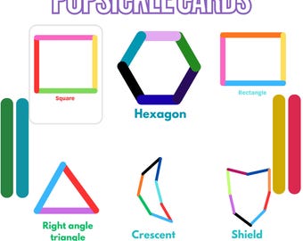 Actividad imprimible con formas de palitos de helado | Aprendizaje infantil inspirado en Montessori | Materiales imprimibles para preescolar y educación en casa