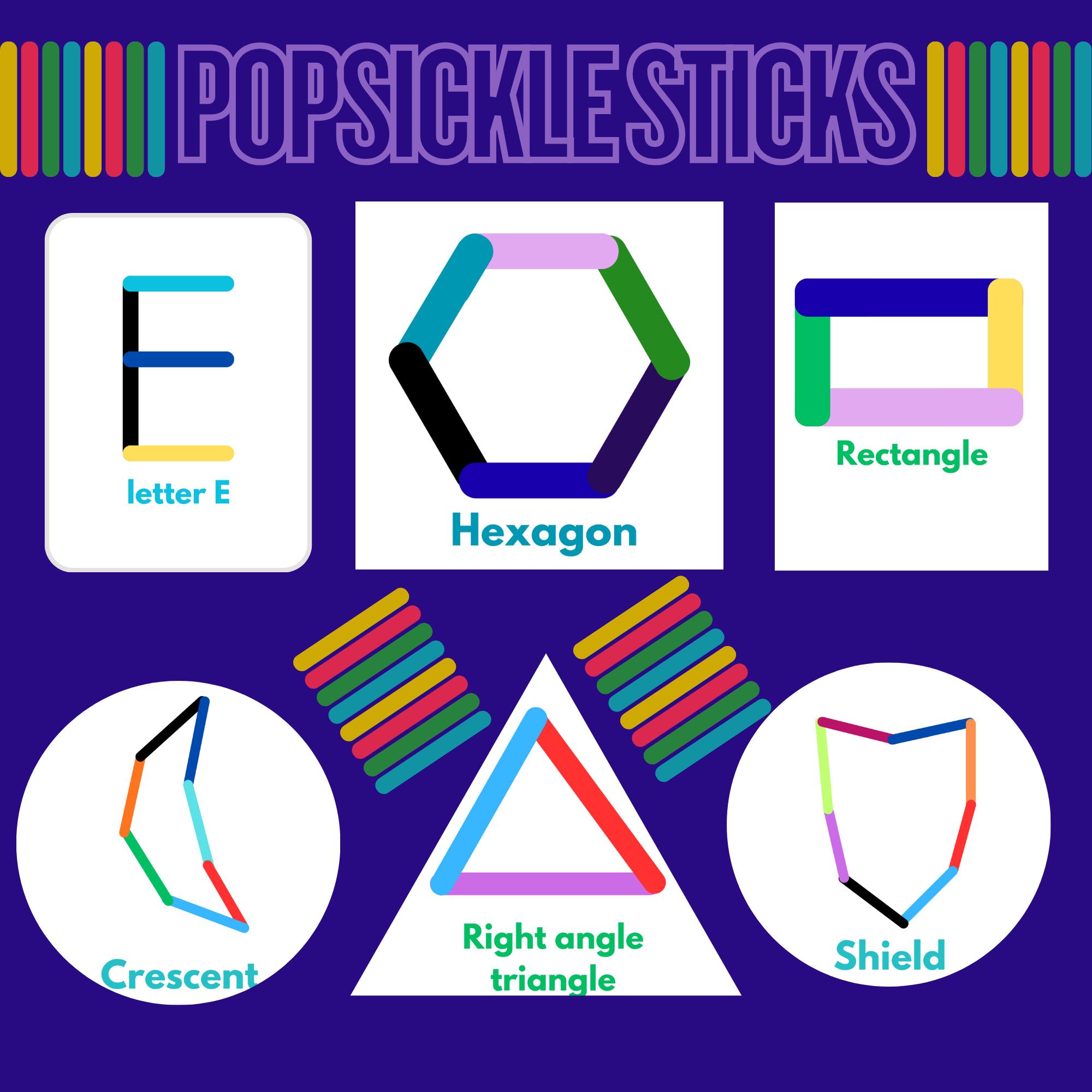 Printable Popsicle Stick Shapes Activity | Montessori-inspired Toddler ...