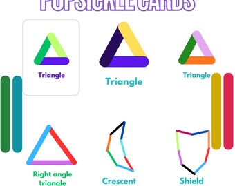 Actividad imprimible con formas de palitos de helado | Aprendizaje infantil inspirado en Montessori | Materiales imprimibles para preescolar y educación en casa