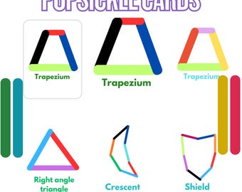 Actividad imprimible con formas de palitos de helado | Aprendizaje infantil inspirado en Montessori | Materiales imprimibles para preescolar y educación en casa