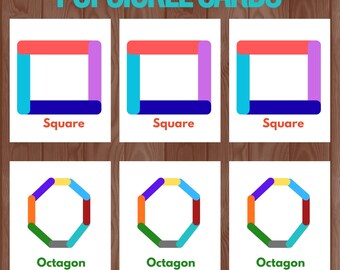 Actividad imprimible con formas de palitos de helado | Aprendizaje infantil inspirado en Montessori | Materiales imprimibles para preescolar y educación en casa