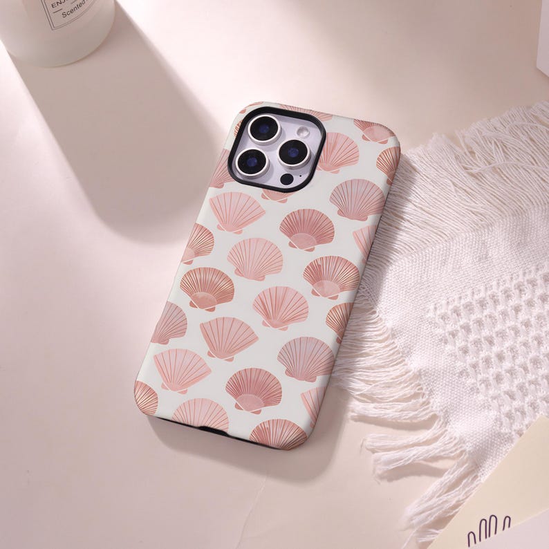 Detailed Shell Template Pink Shell Magnetic Case for iPhone 17/16/15/14/13/12/11 Pro Max Mini ...