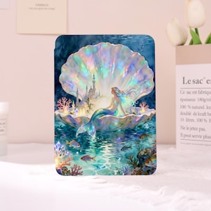 Mermaid Shell E-läsarfodral passar Kindle 8:e, 10:e, 11:e, Paperwhite 12:e 7"/11:e 6,8"/10:e 6", Kindle 2024 Colorsoft, Kobo Clara, handrem