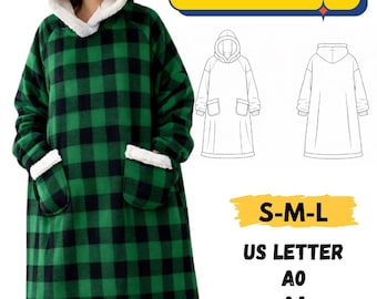 Naaipatroon oversized deken hoodie (pdf-download)