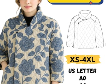 Naaipatroon trechterhals pdf | Naaipatroon gewatteerd jasje| Maten XS-4XL | beginnersvriendelijk