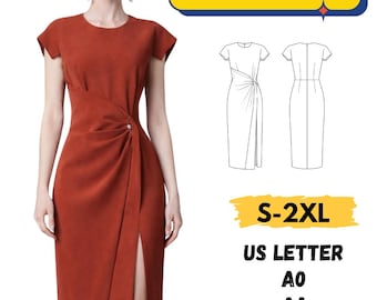 Jurkpatroon met kapmouw, jurkpatroon met zijsplit, feest- en kantoorjurk pdf