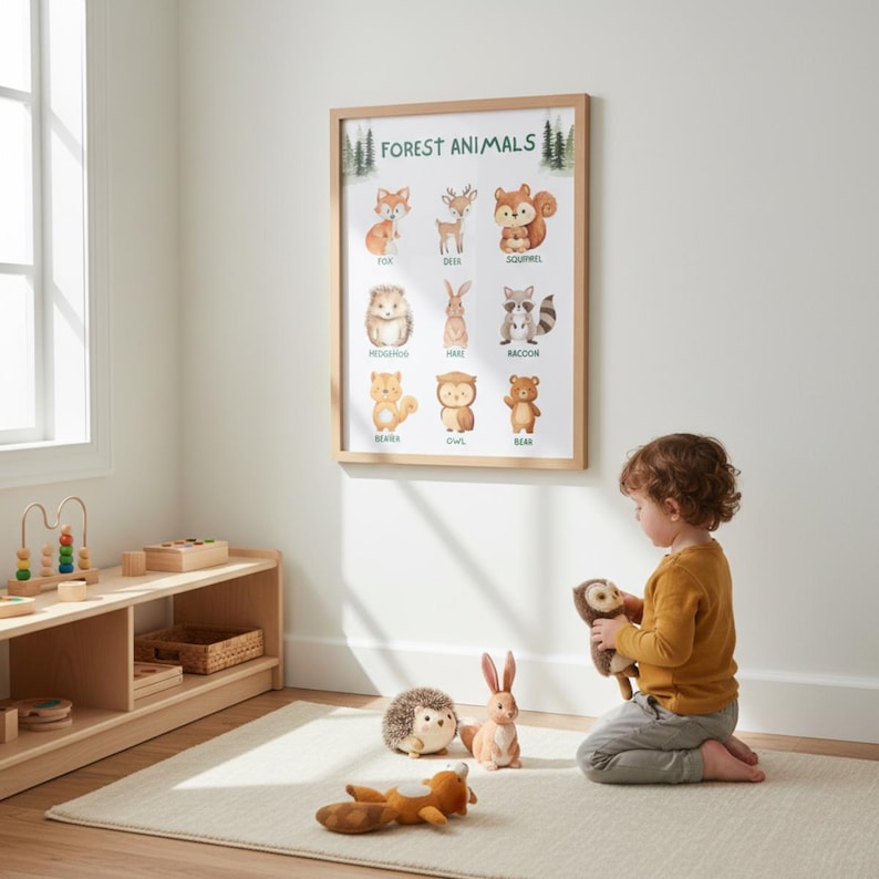 Forest Animals Poster for Kids | Woodland Animals Chart | Educational ...