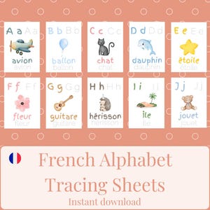 Französisches Alphabet Arbeitsblätter | Feuilles de Traçage Alphabet | Écriture Maternelle | Letters A - Z à Imprimer | Apprentissage Écriture