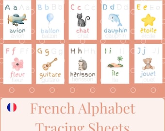 Werkbladen Frans alfabet overtrekken | Feuilles de Traçage-alfabet | Écriture Maternelle | Letters A–Z à Imprimer | Apprentissage Écriture
