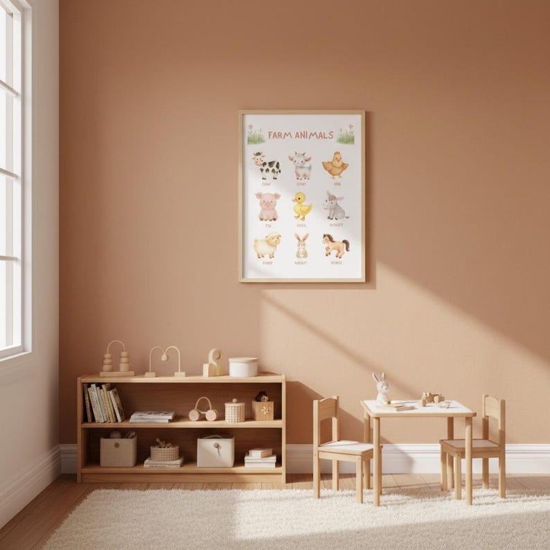 Farm Animals Poster for Kids | Educational Animal Chart | Preschool ...