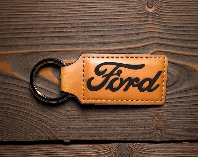 Ford Keychain Script Ford Leather Keychain - Etsy
