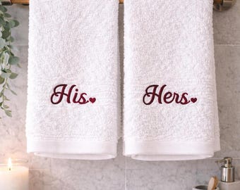 Toallas de mano bordadas personalizadas para él y para ella: regalo personalizado para pareja
