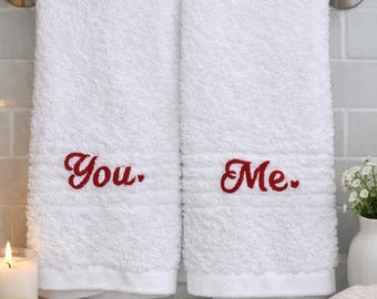 Juego de toallas de algodón con bordado personalizado, regalo romántico para parejas
