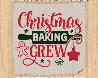 Christmas Baking Crew DTF Transfer, Ready to Press Retro Cookie Shirt Print