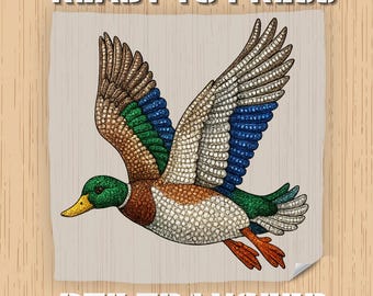 Faux Rhinestone Mallard Duck DTF Transfer, Ready to Press Hunting Season Design