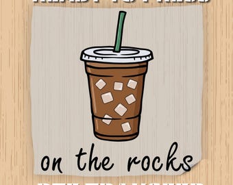 Iced Coffee DTF Transfer, Ready to Press Heat Transfer, Trendy Fall Coffee Graphic, Autumn Shirt Print, Iron On Transfer, Cozy Cafe Design