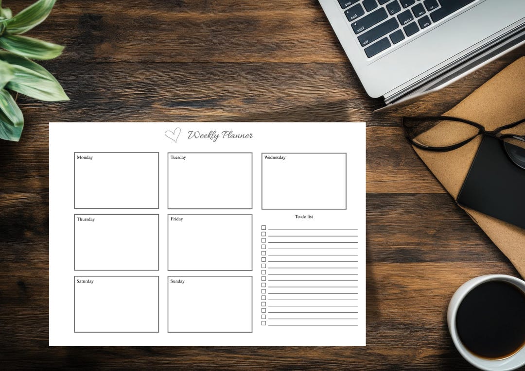 Weekly Planner Printable A4 / Minimal Weekly Schedule With To-do List ...