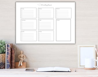 A4 Weekly Planner – Minimalist Weekly Planner with To-Do Lists & Notes / Printable Weekly Planner (German)