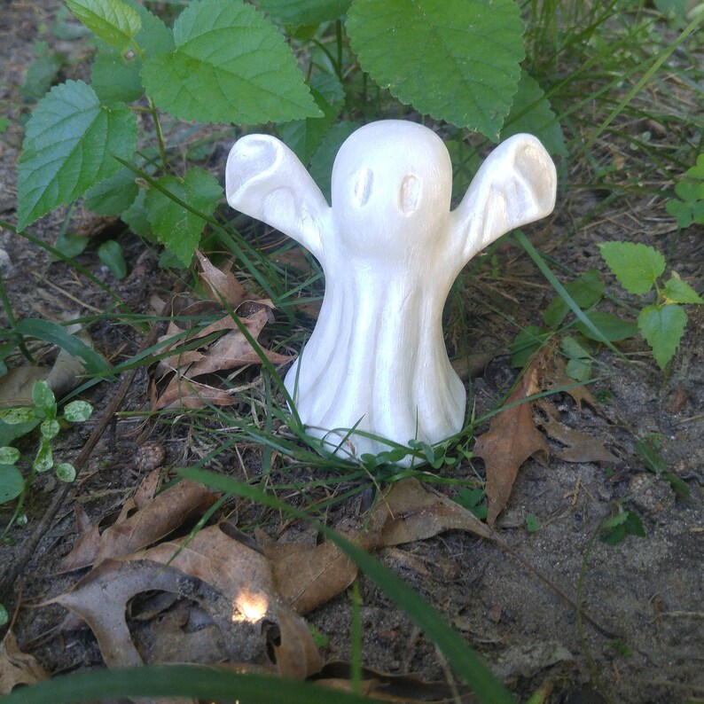 Ghost figurine. Halloween Themed Decor. Hand made Ceramic Etsy