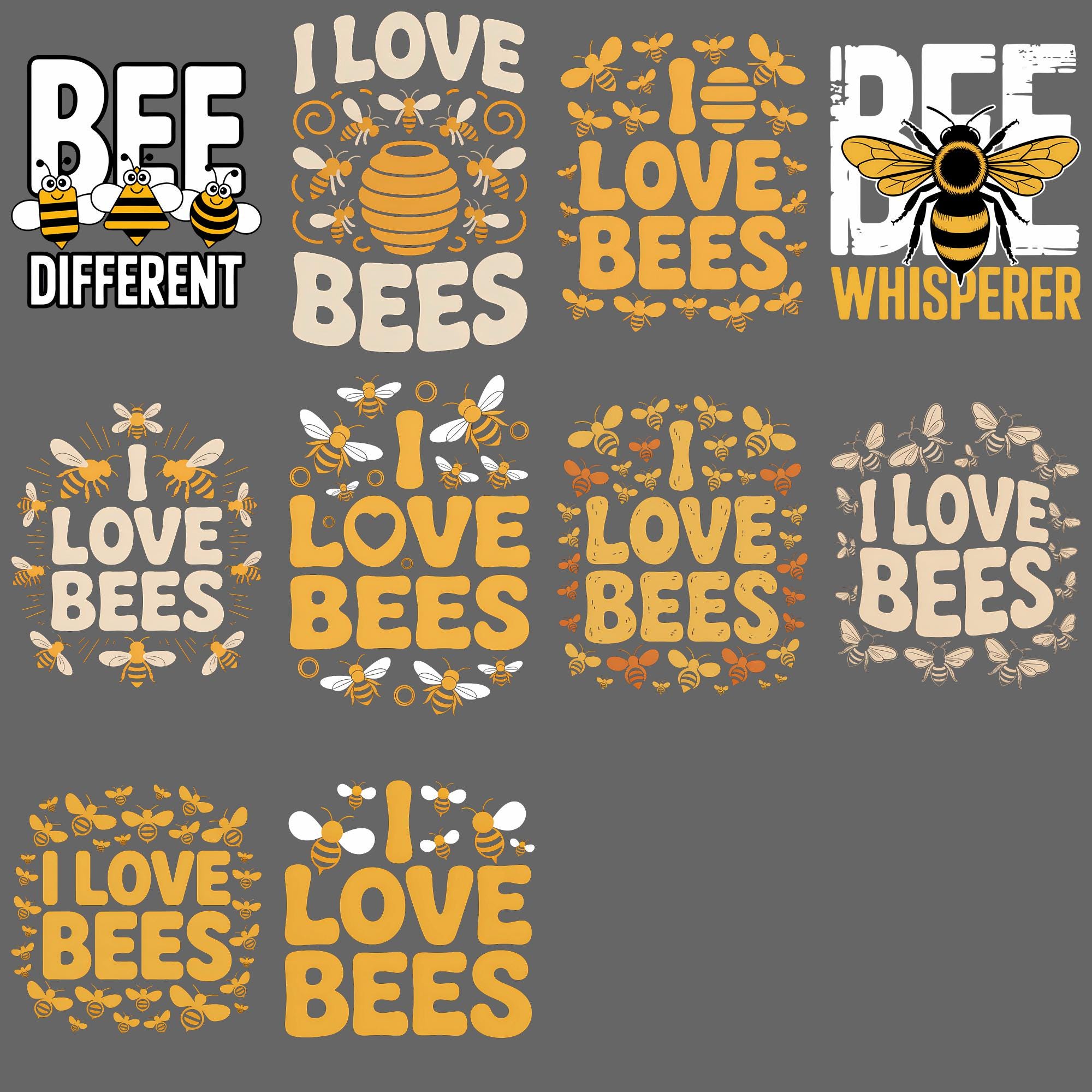 I Love Bees PNG – Honeycomb Enthusiast Design Clipart Sublimation ...