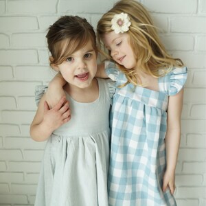 Flutter Sleeve Dress with Bow Back Closure: One Inch Gingham