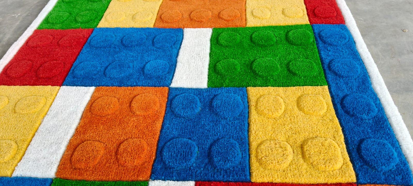 Building Block Rug: Hand-tufted Wool Geometric Playroom Carpet 9x12ft ...