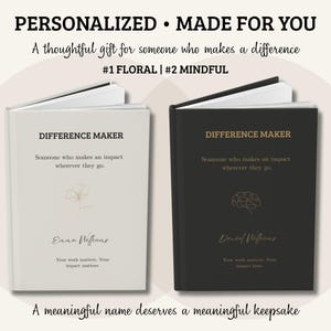 Personalized Difference Maker Journal Custom Name Notebook Appreciation Gift for Mentor Coworker Teacher Boss Thank You Gift Employee Gift