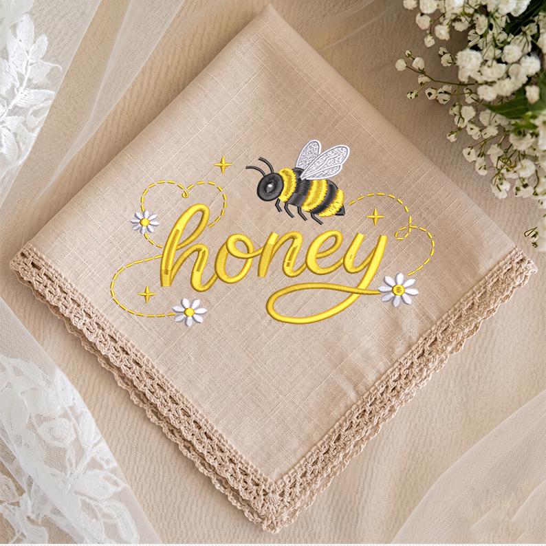 Honey Bee Embroidery Design, Floral Daisy Motif, Machine File (digital ...