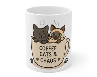 Kaffekatter och kaosmugg | Kattälskare kaffekopp