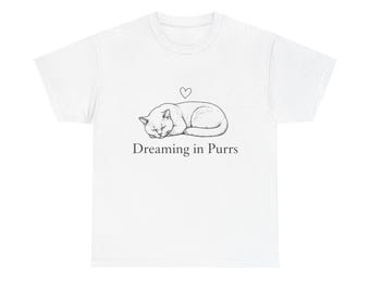Sovande katt "Drömmer i spinnande" T-shirt