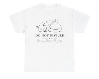 Sovande katt "Stör ej" t-shirt