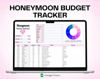 Honeymoon Budget Travel Spreadsheet Wedding Trip Expense Tracker Vacation Planner Template for Google Sheets