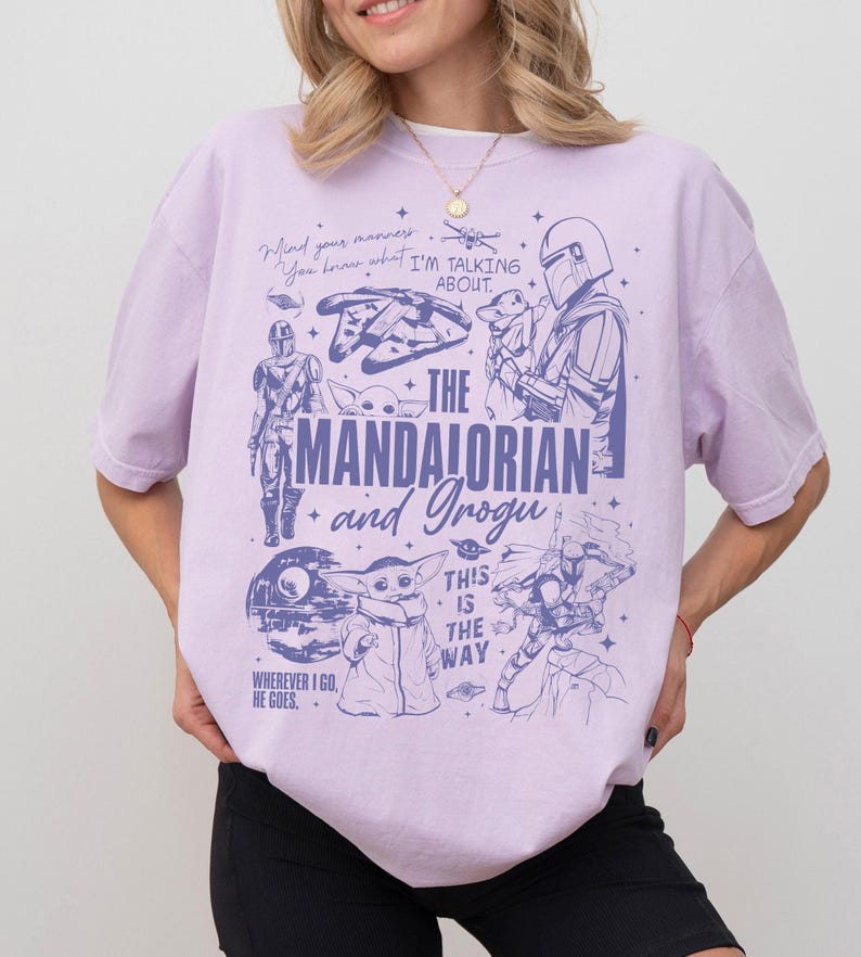 Disney Star Wars The Mandalorian This Is The Way Comfort Colors-skjorta, Star Wars-skjorta, Disneyland-familjematchning-tröja, Galaxy's Edge-skjorta bild 3