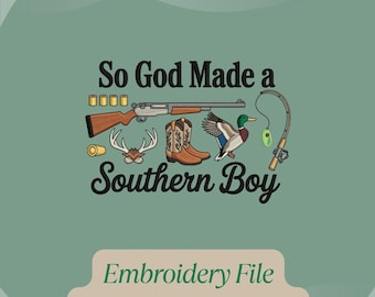 Also Gott machte einen Jungen im Süden, Cowboy, Western Cowboy, Country Western, Cowboy, Cowboy, Country Western, Western Cowboy, Maschinenstickerei, Instant Download