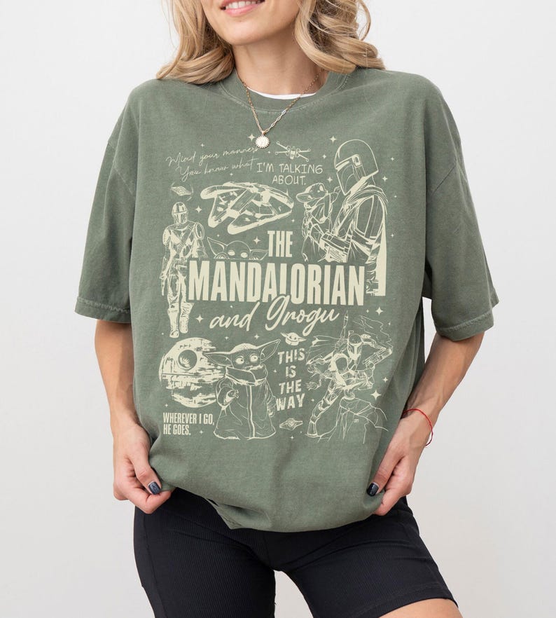 Disney Star Wars The Mandalorian This Is The Way Comfort Colors-skjorta, Star Wars-skjorta, Disneyland-familjematchning-tröja, Galaxy's Edge-skjorta bild 8