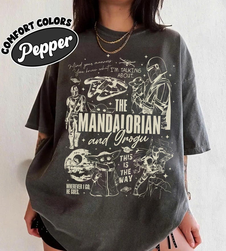Disney Star Wars The Mandalorian This Is The Way Comfort Colors-skjorta, Star Wars-skjorta, Disneyland-familjematchning-tröja, Galaxy's Edge-skjorta bild 2