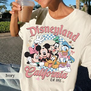 Retro Disneyland California Comfort Color Shirt, Disneyland Est 1955 Shirt, Mickey And Friends Comfort Color Shirt, Disney Vacation Tee image 5