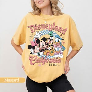 Retro Disneyland California Comfort Color Shirt, Disneyland Est 1955 Shirt, Mickey And Friends Comfort Color Shirt, Disney Vacation Tee image 9