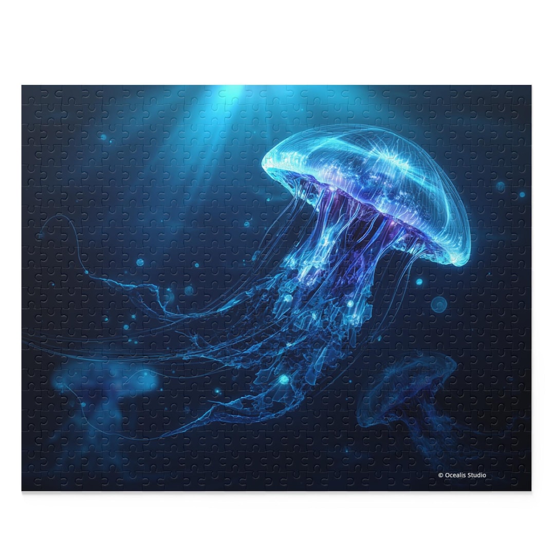 Jellyfish Jigsaw Puzzle, Ocean Prism Marine Art Puzzle | Ocealis Studio ...