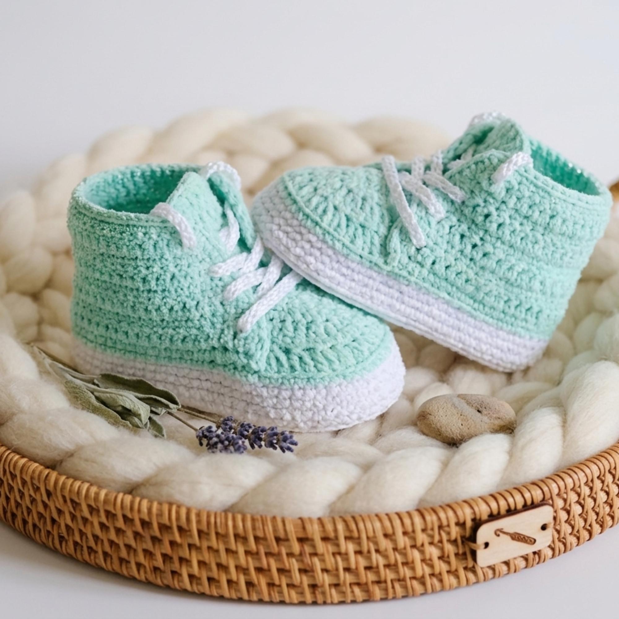Crochet Baby Booties Pattern PDF, Baby Sneakers, High Top Bootie, Easy ...