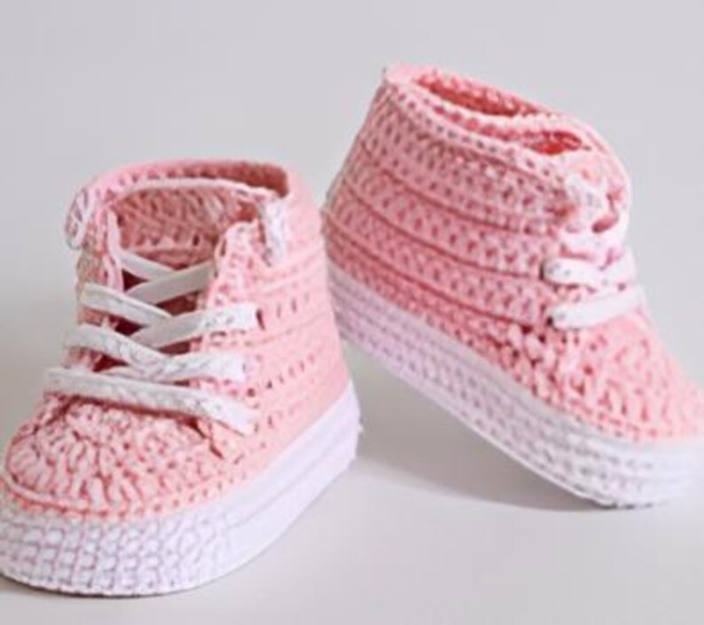 Crochet Baby Booties Pattern PDF, Baby Sneakers, High Top Bootie, Easy ...