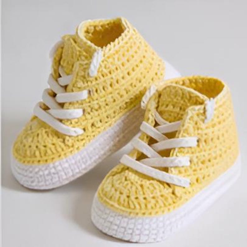 Crochet Baby Booties Pattern PDF, Baby Sneakers, High Top Bootie, Easy ...